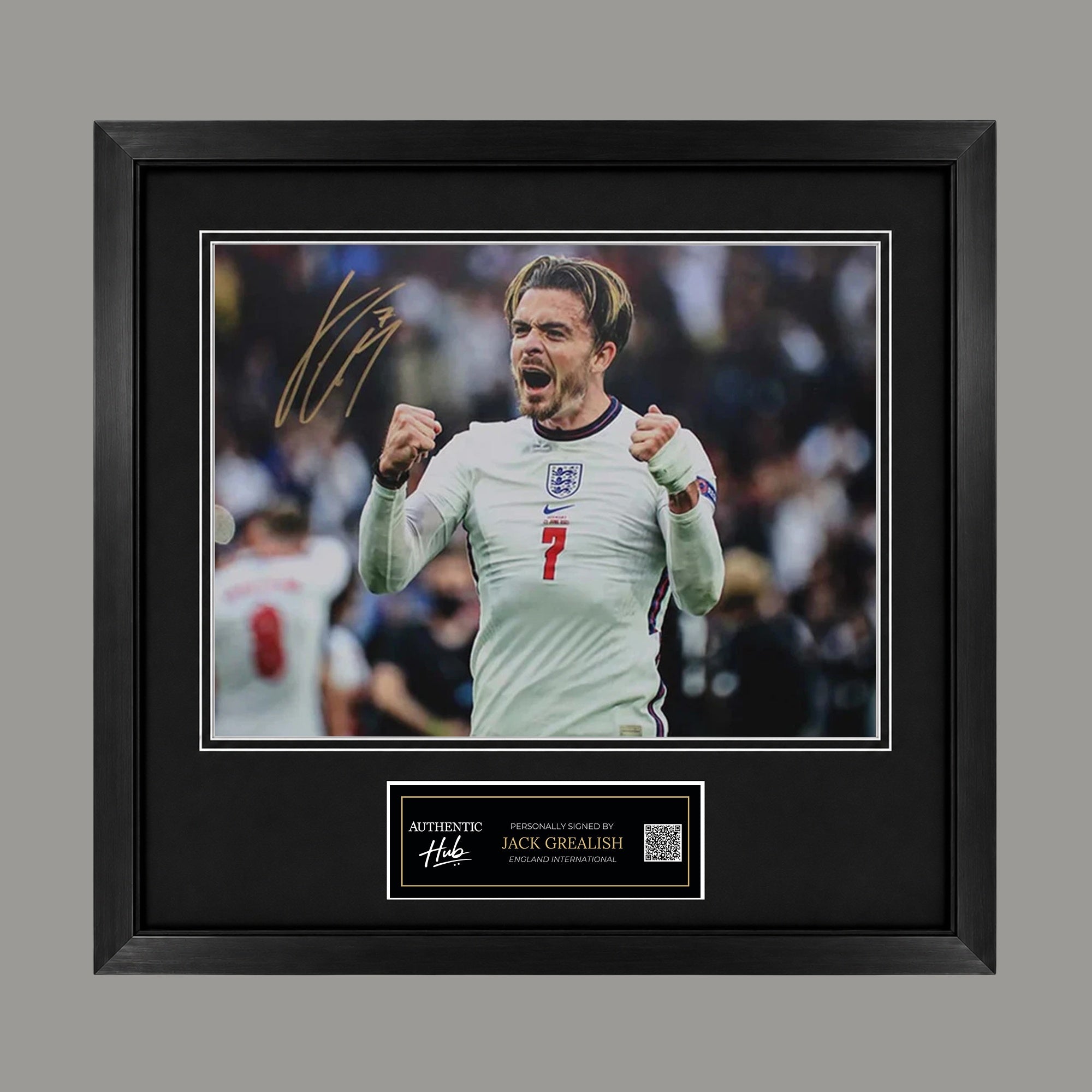 Jack Grealish Signed England Celebration Photo - Framed