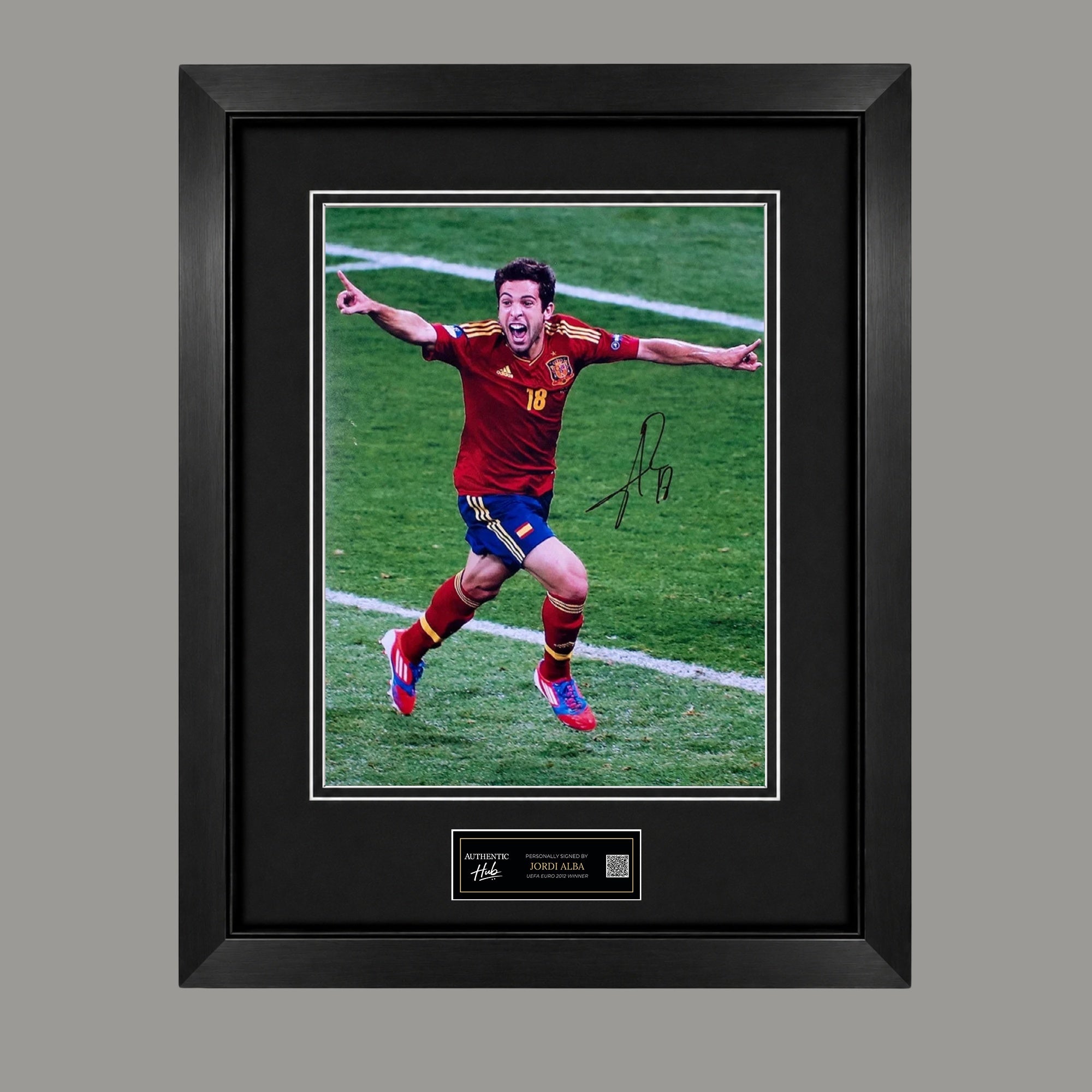 Jordi Alba Signed Spain Euro 2012 Final Goal Photo - Framed