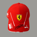 Charles Leclerc Signed 2024 Ferrari Cap in Premium Acrylic Display Case