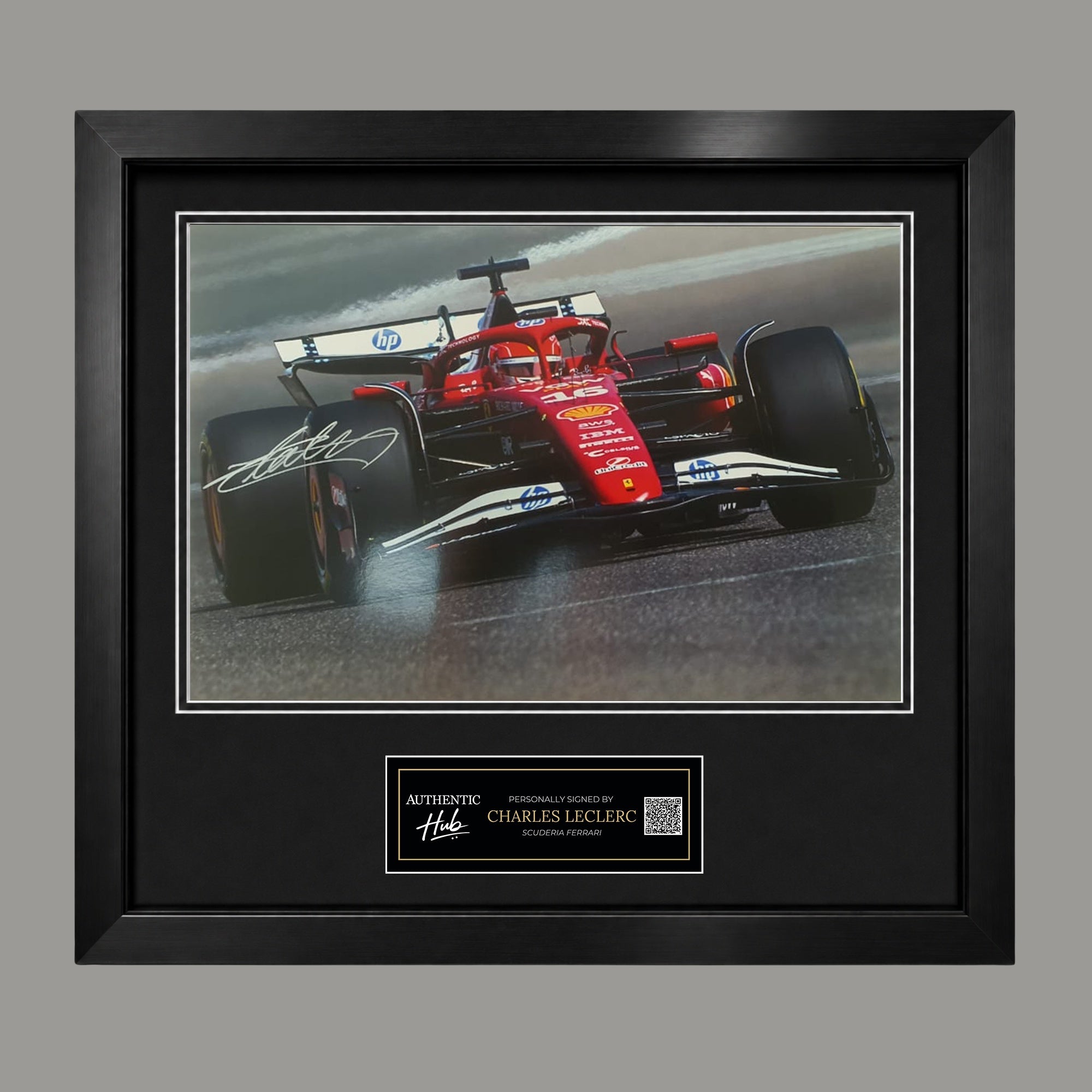 Charles Leclerc Signed Framed Photo – Racing Action