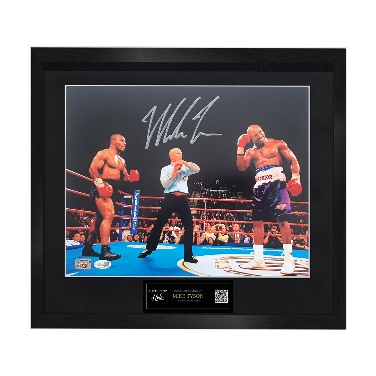 Mike Tyson Signed Framed Photo: Bite Fight