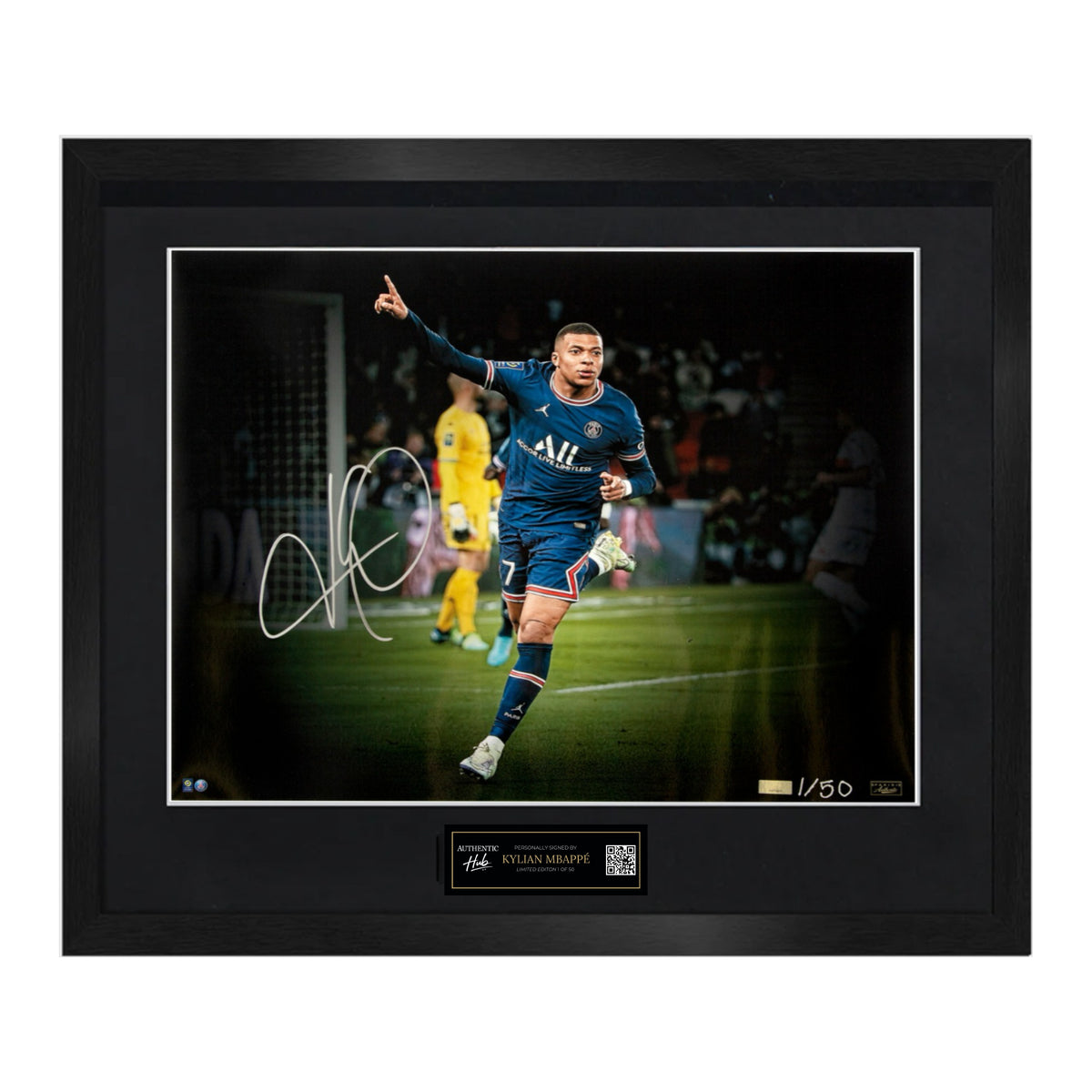 Kylian Mbappé Signed 16×20 inch Striker Photograph (Limited Edition)
