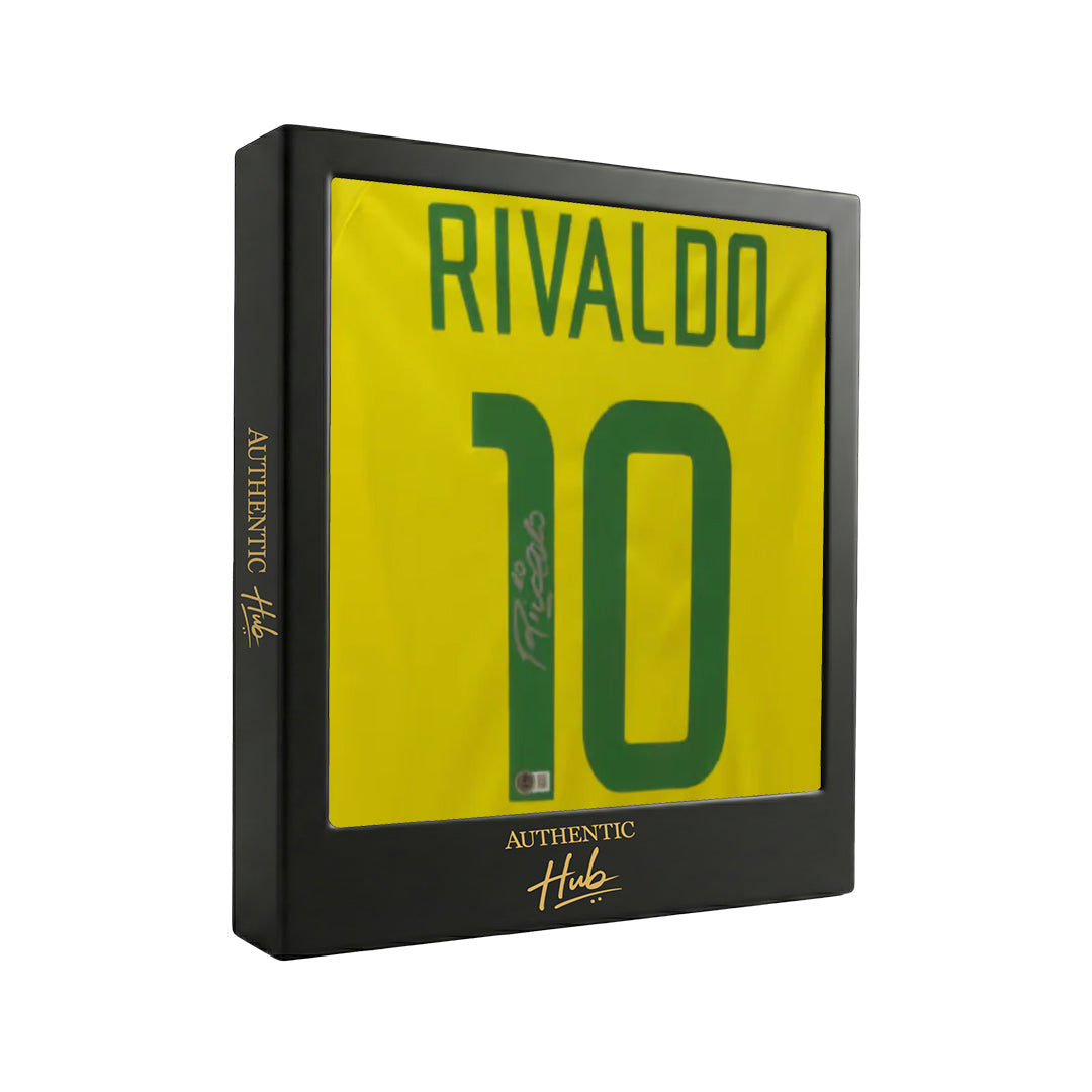 Rivaldo Signed Brazil FC Home Jersey