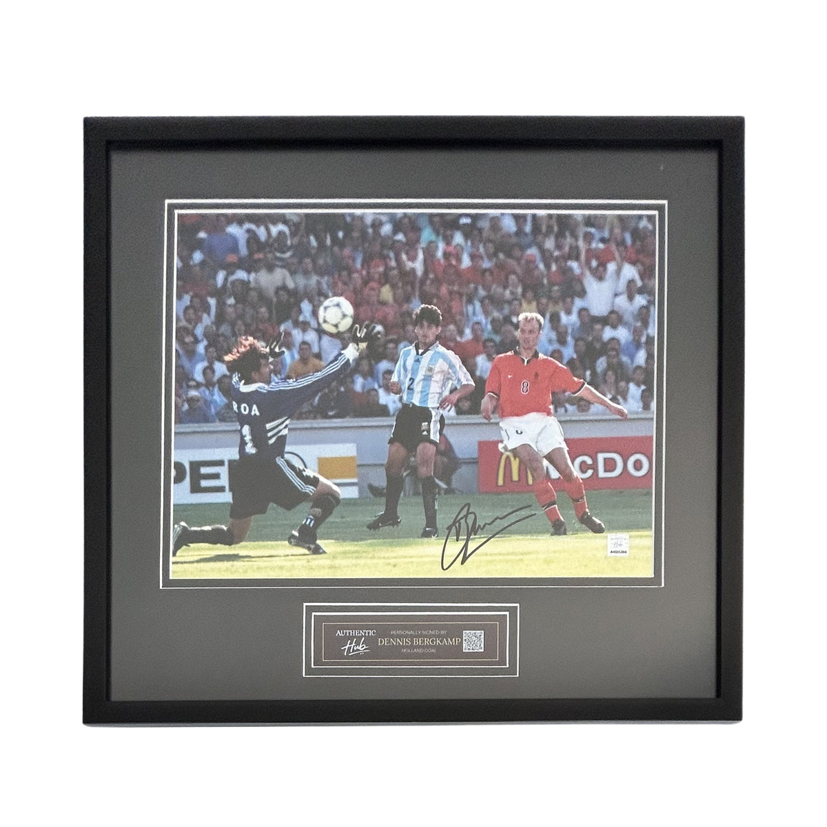 Dennis Bergkamp Signed Netherlands Photo - Framed