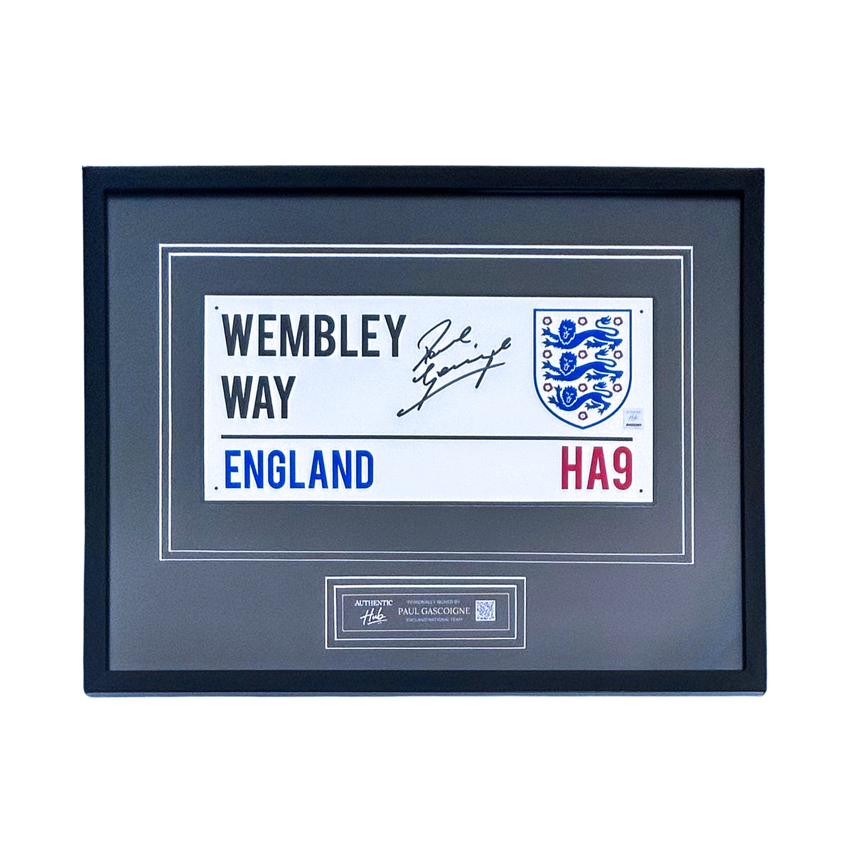 Paul Gascoigne Signed England Street Sign - Framed