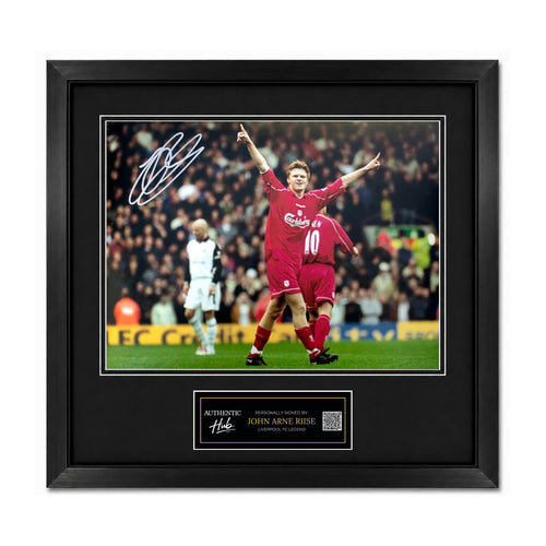 John Arne Riise Signed Liverpool vs Man Utd Photo - Framed