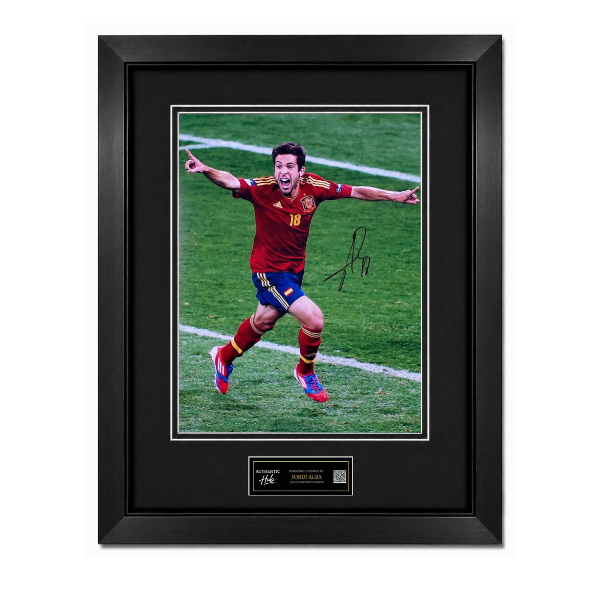 Jordi Alba Signed Spain Euro 2012 Final Goal Photo - Framed