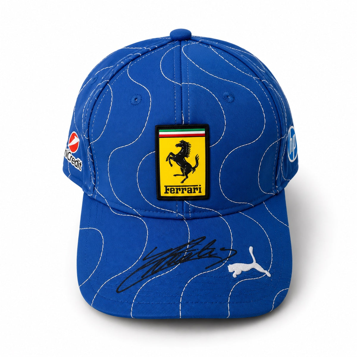Charles Leclerc Signed 2025 Monza Blue Limited Edition Ferrari CL16 Cap with Premium Acrylic Display Case