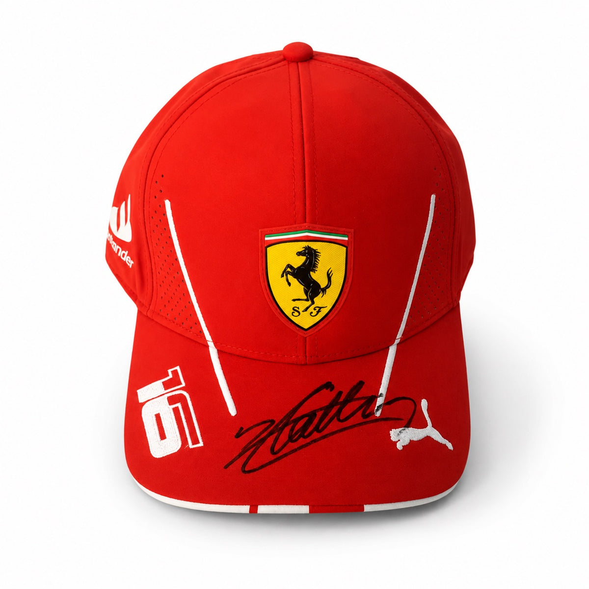 Charles Leclerc Signed 2024 Ferrari Cap in Premium Acrylic Display Case