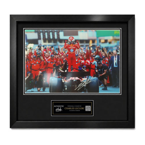 Charles Leclerc Signed Framed Photo – Team Celebration