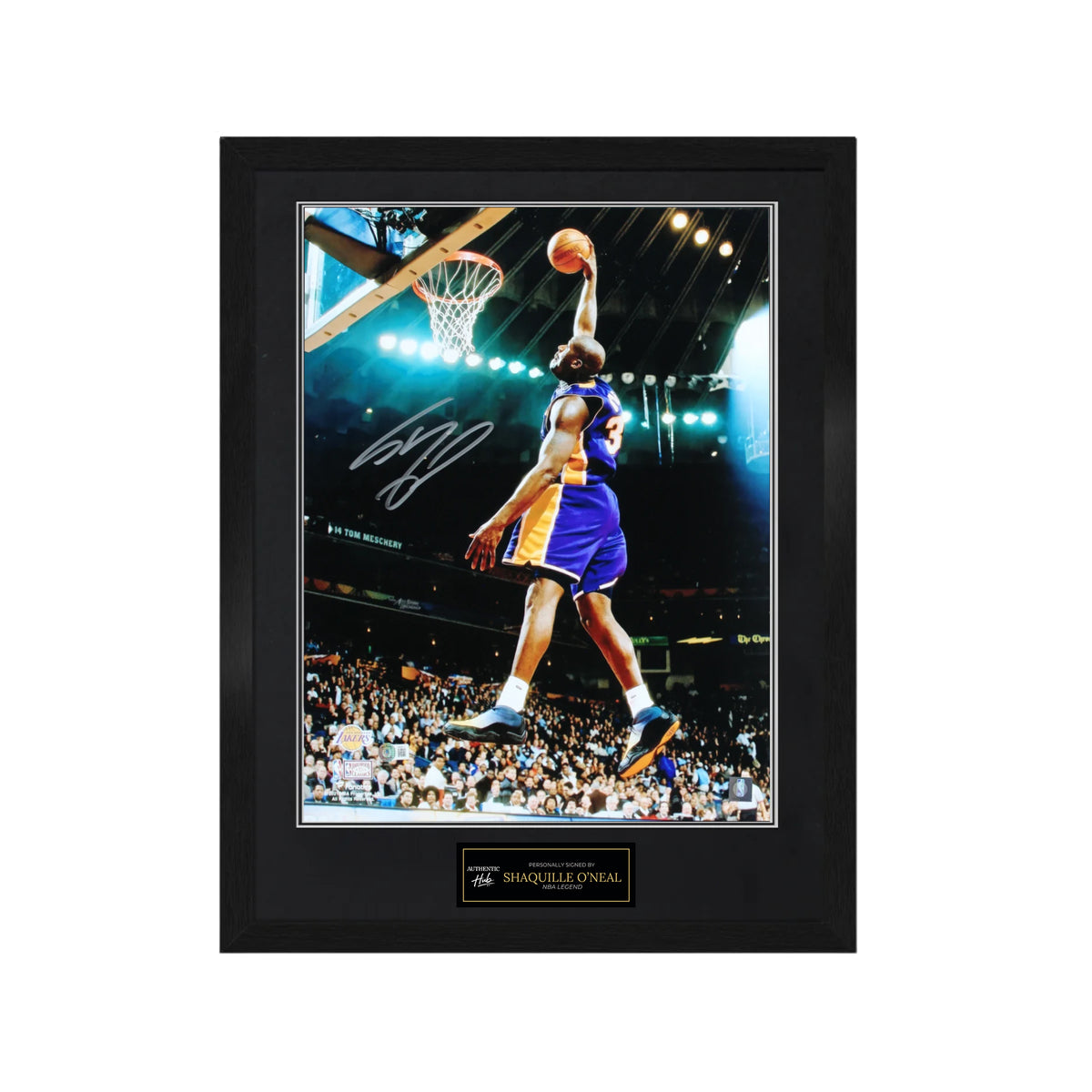 Shaquille O’Neal Signed 16x20 Framed Dunk Photo vs Blazers