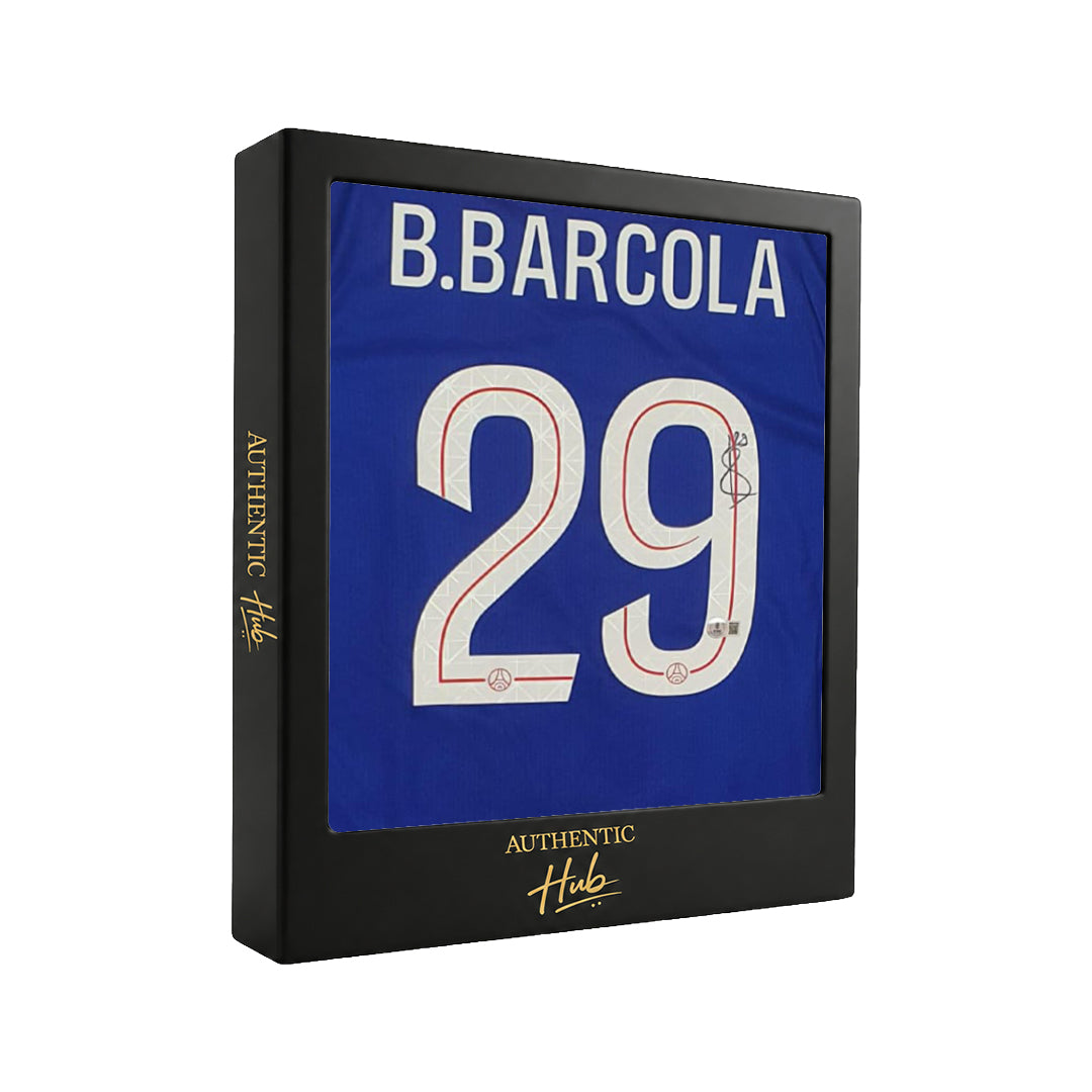 Bradley Barcola Signed 2025/26 PSG Home Jersey