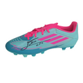 Lionel Messi Signed adidas F50 Football Boot Fresh Aqua in Premium Acrylic Display Case