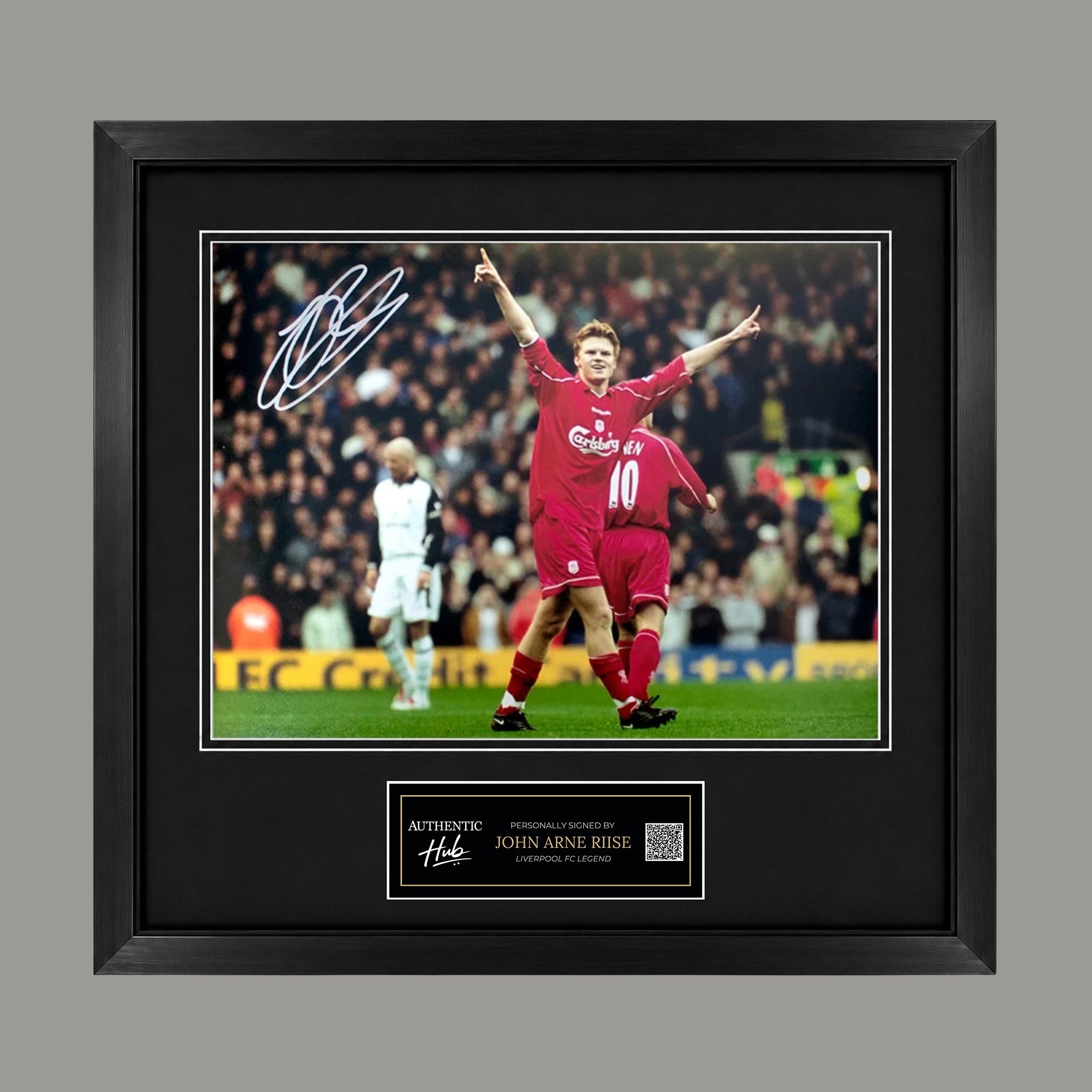 John Arne Riise Signed Liverpool vs Man Utd Photo - Framed