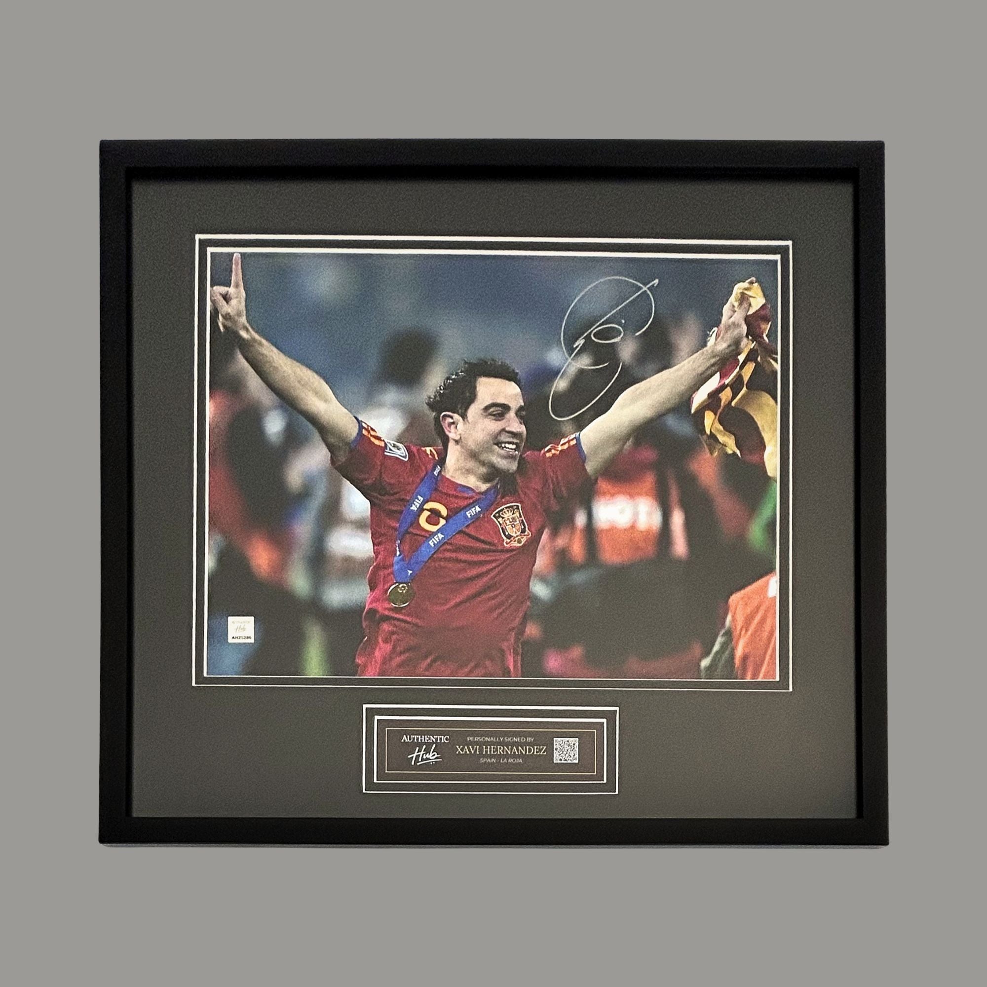 Xavi Hernandez Signed Spain International Framed Photo