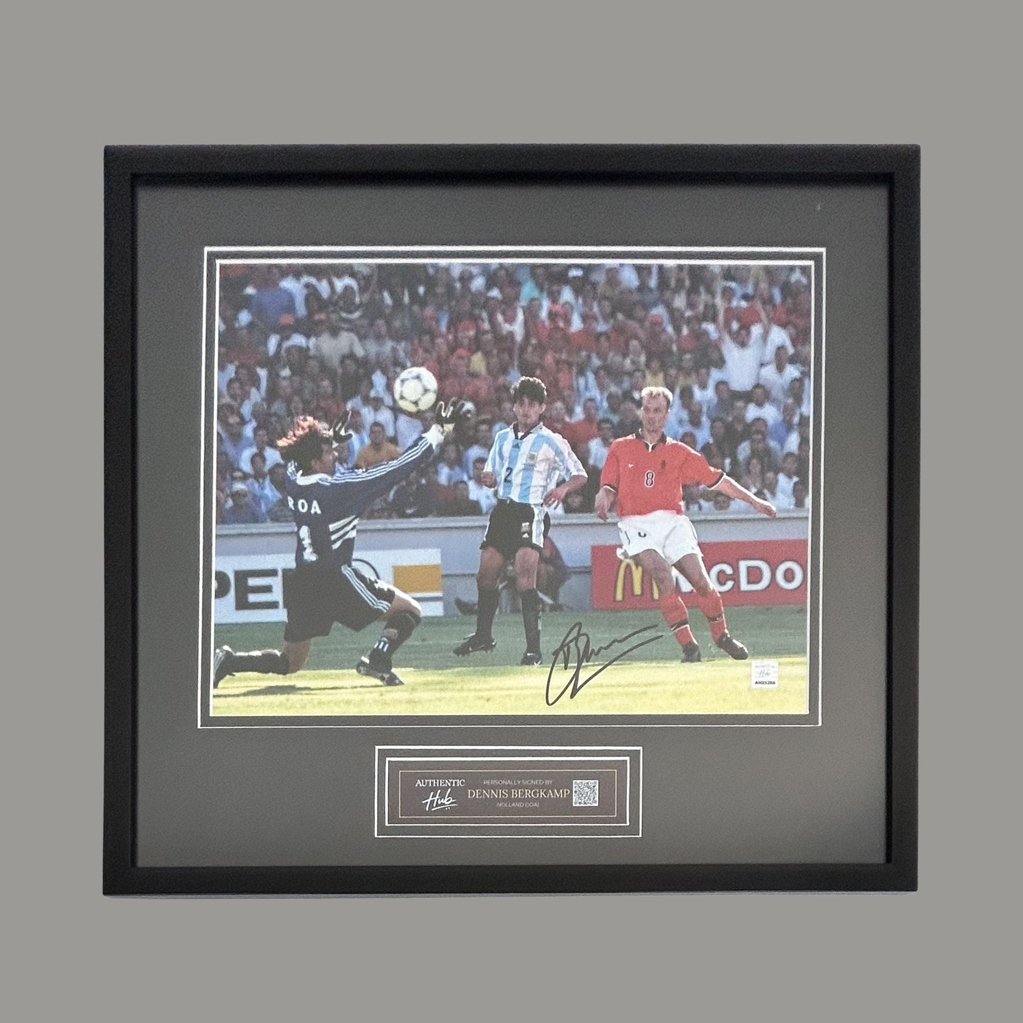Dennis Bergkamp Signed Netherlands Photo - Framed