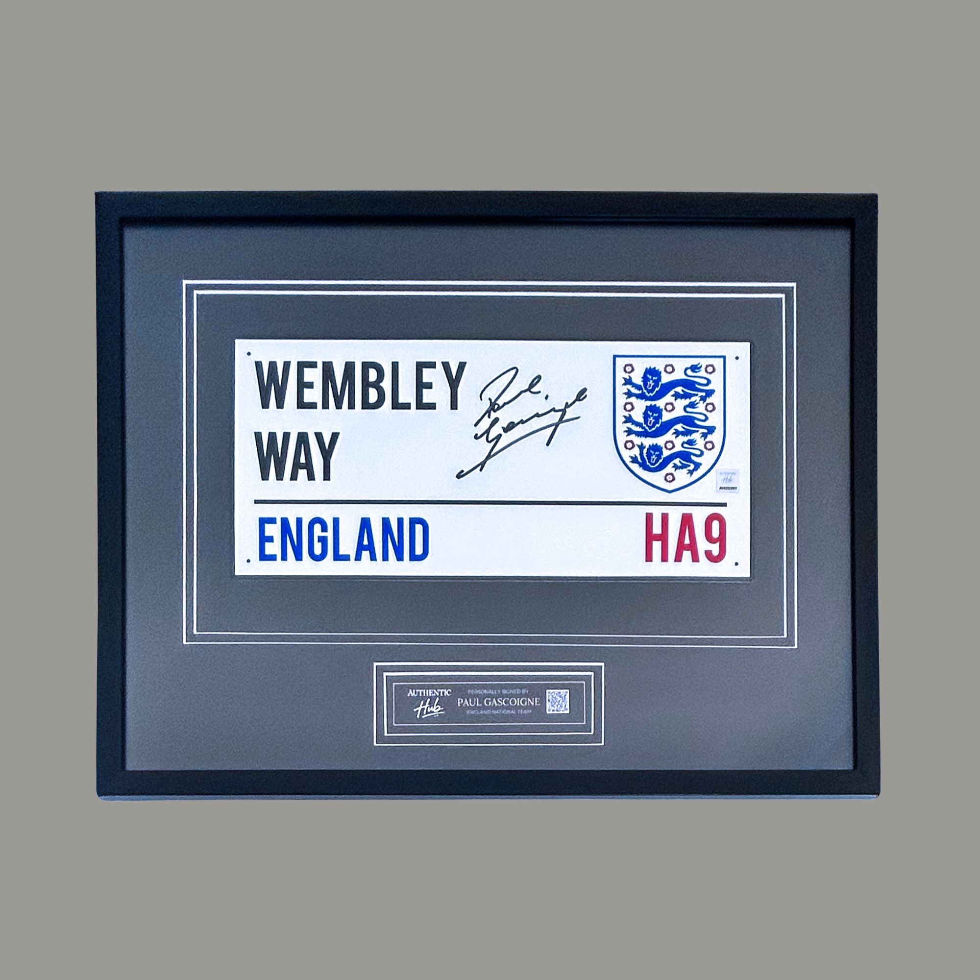 Paul Gascoigne Signed England Street Sign - Framed
