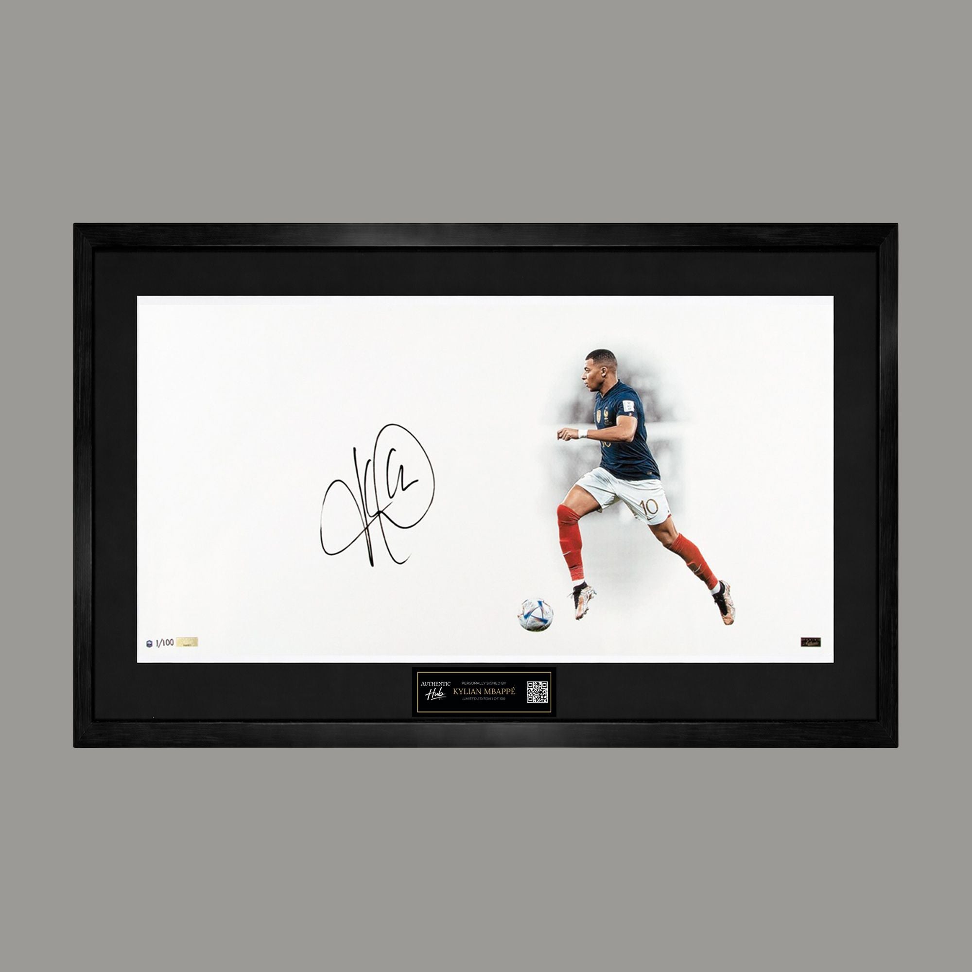 Kylian Mbappé Signed 46×28 “White Out – For Country” Photograph (Limited Edition)
