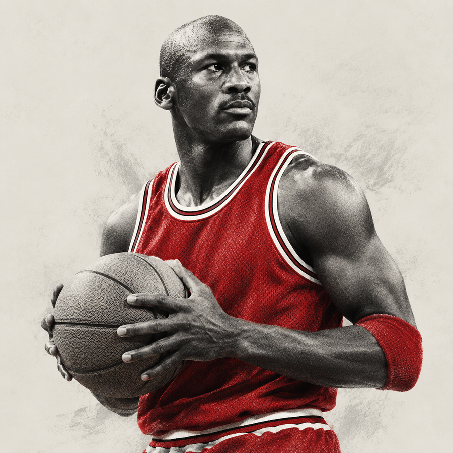 Editorial illustration of Michael Jordan for collectible interest enquiries